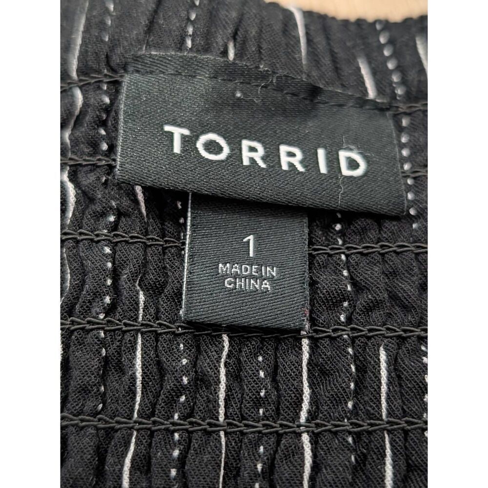 Torrid Black & White Wide Leg Challis Jumpsuit Plus Size 1XL Pockets - Picture 8 of 13